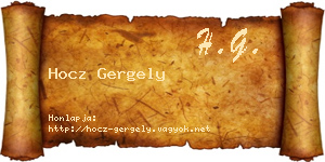 Hocz Gergely névjegykártya